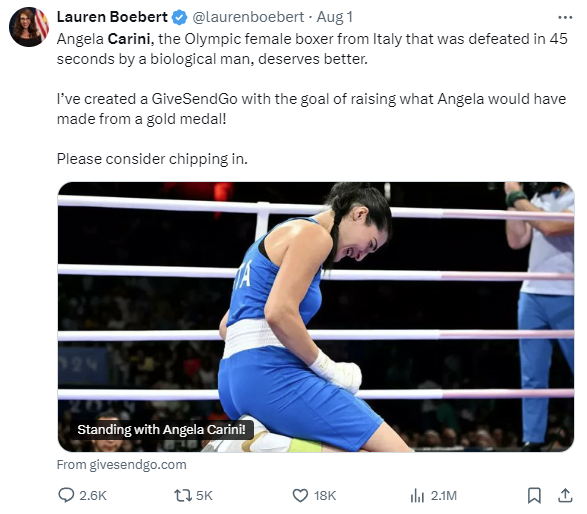 Italian Boxer Declines Boebert’s Bigot Bucks