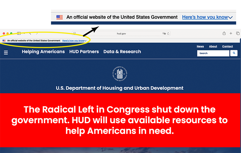 Trump Uses Government Websites to Blame “Radical Left” for Shutdown