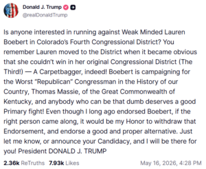 BREAKING: Donald Trump Turns On Lauren Boebert...Too Late
