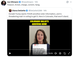 Joe Oltmann Calls For Diana DeGette's Hanging